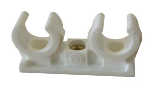 Dobbelt plast rørbærer 12mm