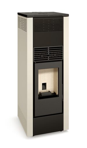 Ilana pilleovn 8 kW med 40 kg magasin Hvid/sort