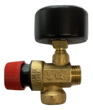Sikkerhedsventil 3 Bar med manometer 1/2"