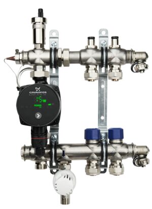 DVI Gulvvarmeshunt 2 kredse med Grundfos Alpha pumpe