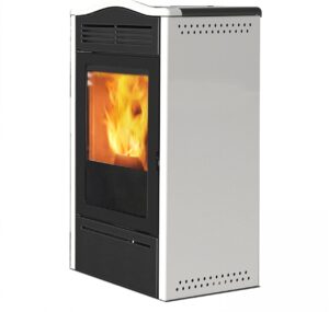 Piro pilleovn 7 kw - Hvid/sort