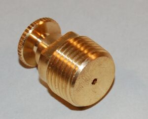 Luftskrue med håndhjul i messing 1/2"