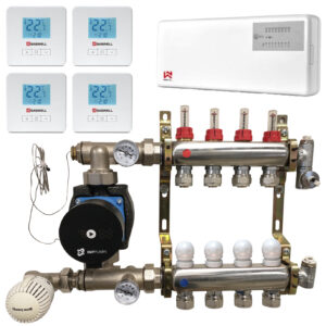 Gulvvarme 16 kredse med SASWELL trådløs styring til fjernvarme