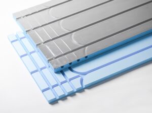 Alu-XPS Varmefordelingsplade 4 spor til 16 mm pex/alu-pex 20 mm isolering