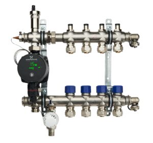 DVI Gulvvarme shunt 4 kredse med Grundfos Alpha pumpe