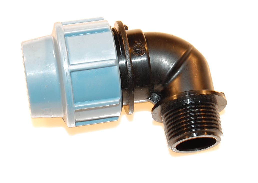 PP vinkelnippel 25mmx3/4"